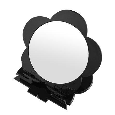 (マリークワント) MARY QUANT 鏡 ミラー 化粧 メイク コスメ デイジー 花 花柄 フラワー 折りたたみ コンパクト 黒 ブラック スタンド