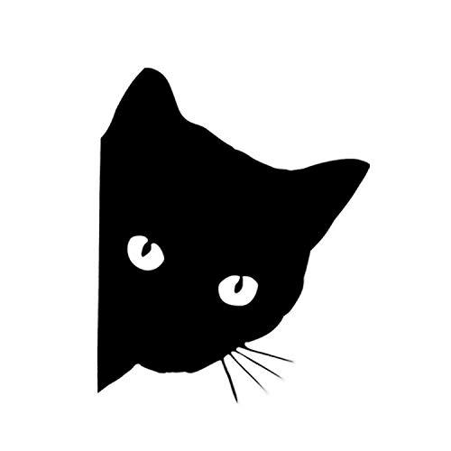 origin カッティングステッカー カーステッカー 車 バイク 壁 キャリーケースなどに 凹み キズ隠しに 猫 BUDOG01-01 (見つめ猫, ブラック