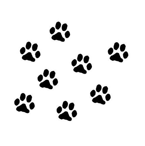 動物 犬 足跡 足型 肉球 マーク ステッカー シール デカール ブラック 8個セット (2.5cm)