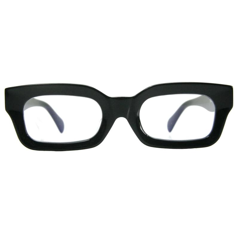 [meSmart] 富士山眼鏡 ORIGINAL 2.0 GHOSE ゴース スリムスクエア 太い 黒縁 シャープ おしゃれ 男女兼用 (クリア)