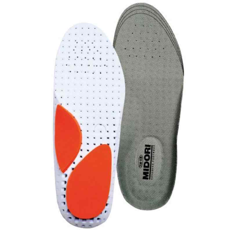 [Midori Anzen] 安全靴向け インソール かかとクッション アーチクッション E01 メンズ (S（23.0〜24.5cm）, グレー)