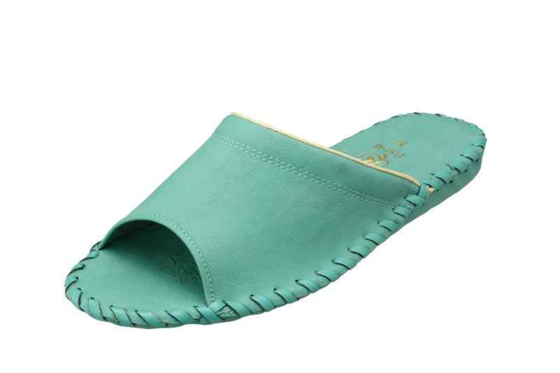 [パンジー] 9505 室内履き ルームシューズ スリッパ レディース 汚れにくい素材 手編み製法 しなやかな履き心地 (24.5~25.0 cm, グリーン