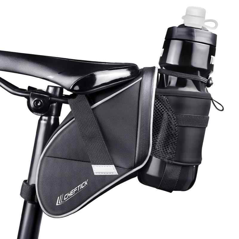 Cheftick 自転車 サドルバッグ ロードバイク バッグ 簡単取付 3点固定 大容量 防水 軽量 小物収納 反射付き サイクリング用品