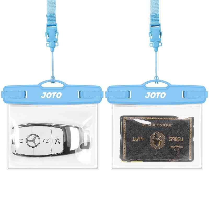 JOTO 防水ケース 2点 電磁キー ドライバッグ FOBキー 鍵 コイン収納 水泳・マリンレジャーに適用 (ブルー, Sサイズ)