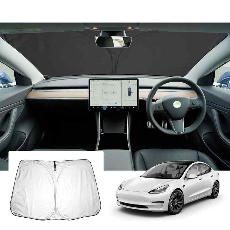 【GAFAT】Tesla 新型 専用 車用サンシェード フロントガラス用 UVカット 折り畳み マルチサンシェード 遮光 断熱 紫外線カット 日よけ 収