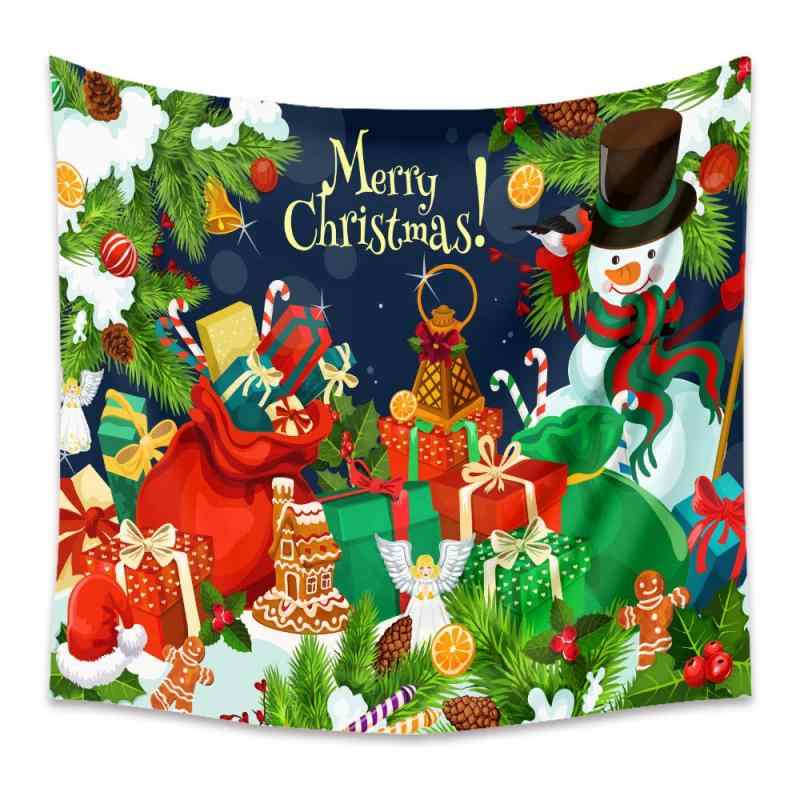 【Cicc】クリスマス装飾品 クリスマス飾り物 タペストリー 背景 ファッションおしゃれ壁掛け 装飾布 欧美風 インテリア デコレーション