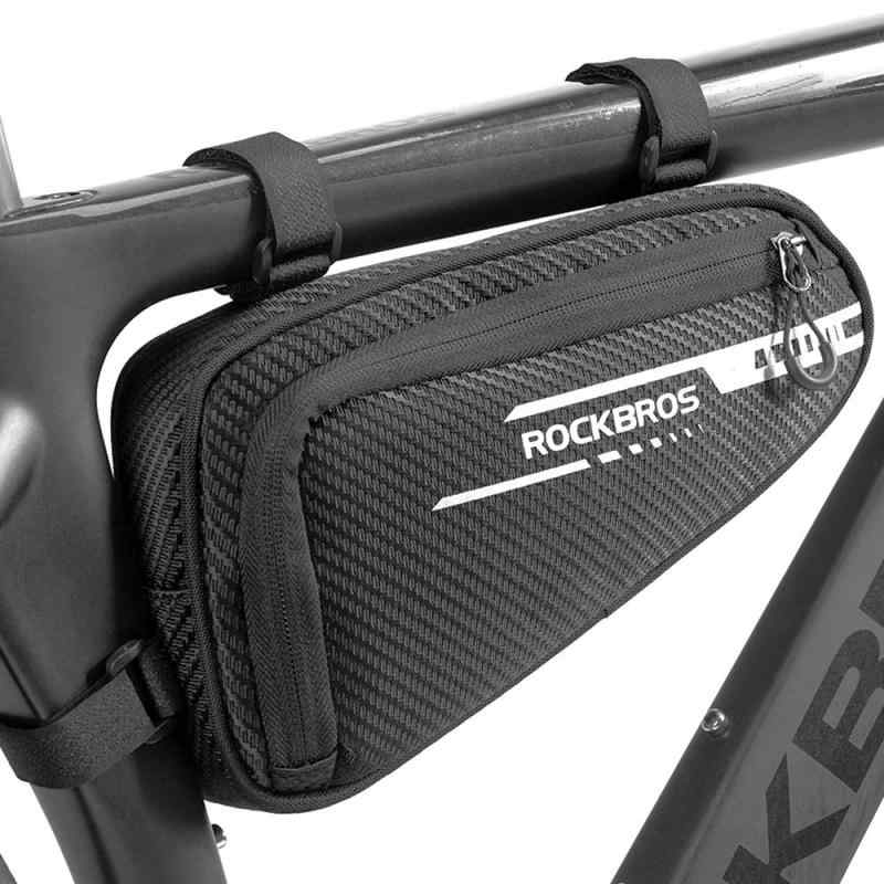 ROCKBROS自転車 バッグ 自転車 フレームバッグ トライアングルバッグ ロードバイク用 1.2L容量 膝に当りませんない 小物入れ 仕切り付き