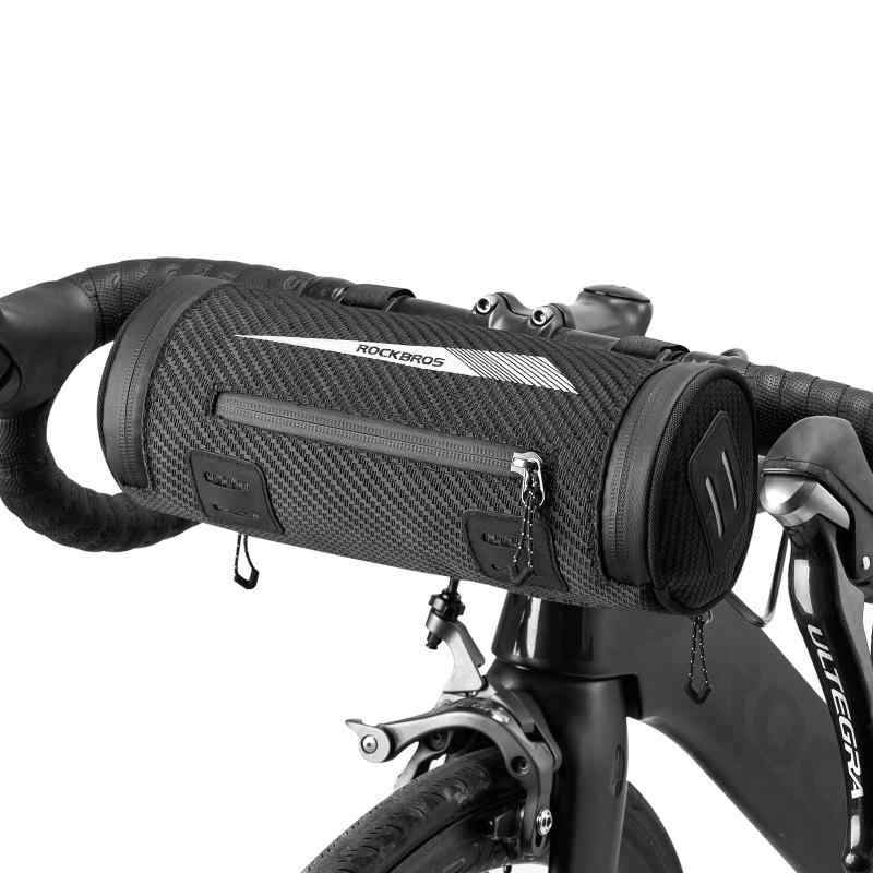 ROCKBROS(ロックブロス)フロントバッグ フレームバッグ 自転車 ロードバイク 軽量 防水 汎用 ハンドル フレーム サドル バッグ 2L (ブラ