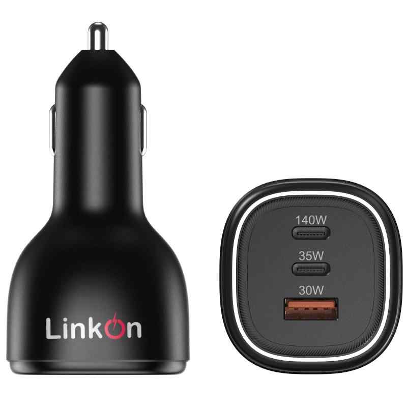LinkOn USB-C Car Charger Variation (黒165W-PD3.1)