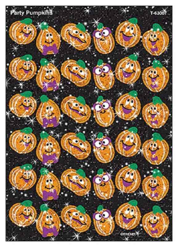 トレンド ごほうびシール キラキラ かぼちゃ シール 72片 Trend Sparkle Stickers Party Pumpkins T-63007