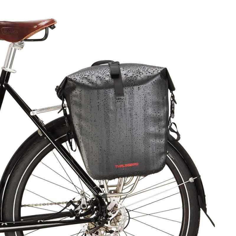 自転車 パニアバッグ リアバッグ サイドバッグ 防水 大容量 軽い バイク 収納バック 携行バッグ (Black 20L)
