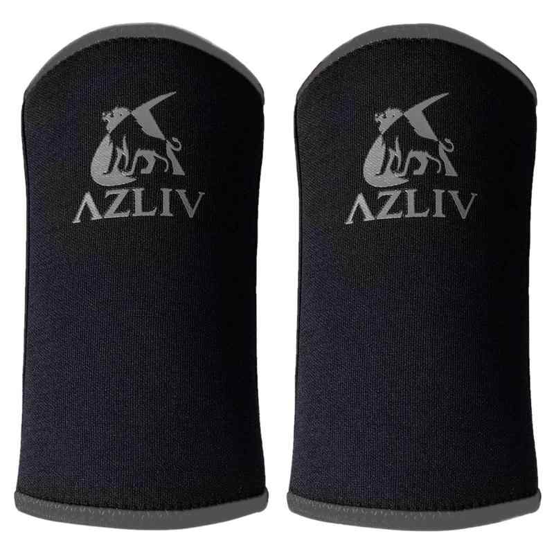 AZLIV (アズリブ) 3mm エルボースリーブ エルボーサポーター 筋トレ ウエイトトレーニング ベンチプレス (黒, XS)