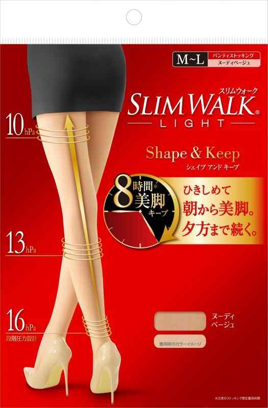 スリムウォーク (SLIM WALK) シェイプアンドキープ(Shape & Keep) パンティストッキング ヌーディベージュ M~Lサイズ(Panty stocking, Nudi