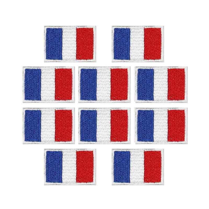 刺繍 フランス 国旗 ワッペン ミニ SSS 10枚 セット アイロン接着 パリ