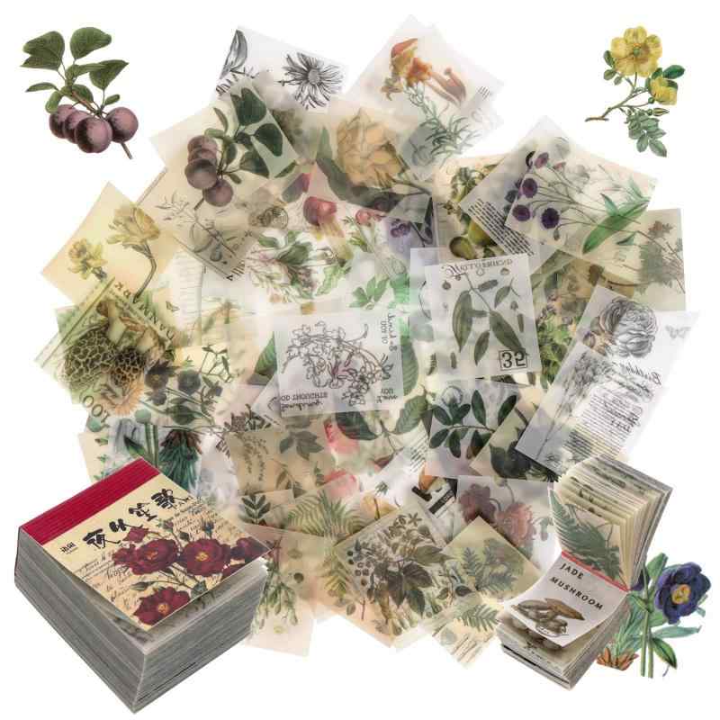 public 手帳シール コラージュ 素材 ペーパー 366枚入 ミニブック シールブック スクラップブックステッカー 素材紙 植物 花など多種類