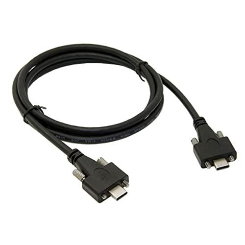Cablecc USB 3.1Type-CデュアルM2ネジロックからロックへUSB-C10Gbpsデータケーブルパネルマウントタイプ (2.0M)