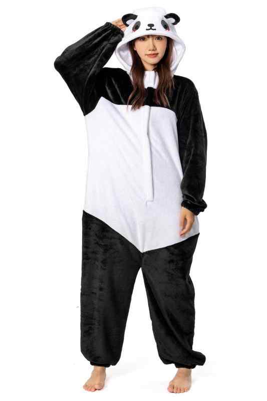 [OLAOLA] 着ぐるみ パジャマ パンダ 可愛い 大人 ハロウィン 動物 部屋着 着ぐるみパジャマ コスチューム 仮装 もふもふ 暖かい 部屋 防