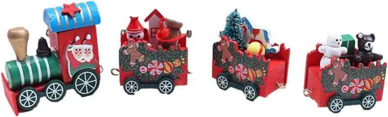 TAORAYO クリスマス 飾り 列車 オーナメント サンタクロース 置物 贈り物 プレゼント 装飾品 ギフト パーティー 木製のおもちゃ クリスマ