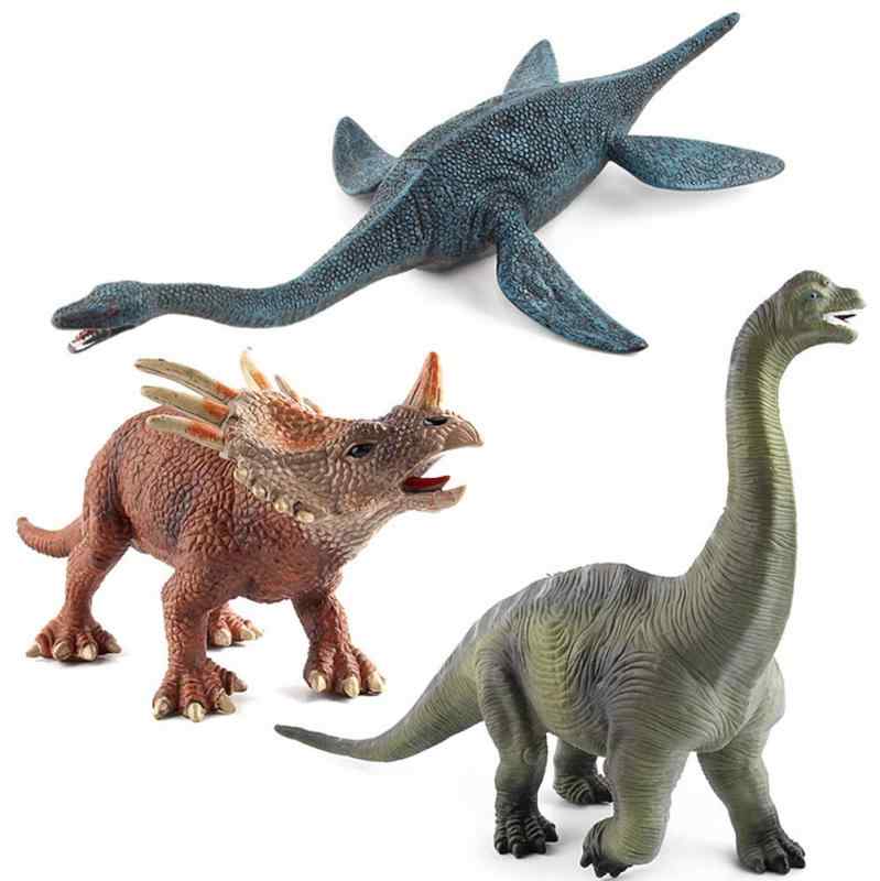 CORPER TOYS 恐竜おもちゃ スティラコサウルス 首長竜 ブラキオサウルス 恐竜３点セット 男の子 女の子 恐竜コレクション PVC製 カラフル