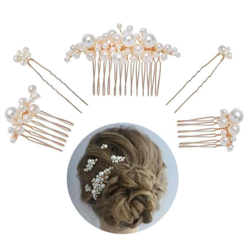 SPOKKI ヘアアクセサリー パール ヘアピン 髪飾り 3種類 5本セット ウェディング 結婚式 卒業式 発表会