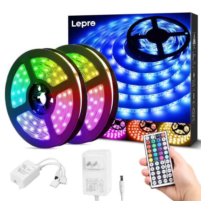 Lepro ledテープライト 防水 RGB テープライト SMD5050 ledテープ DIY マルチカラー 間接照明 44キーリモコン 調光調色 (10メートル)
