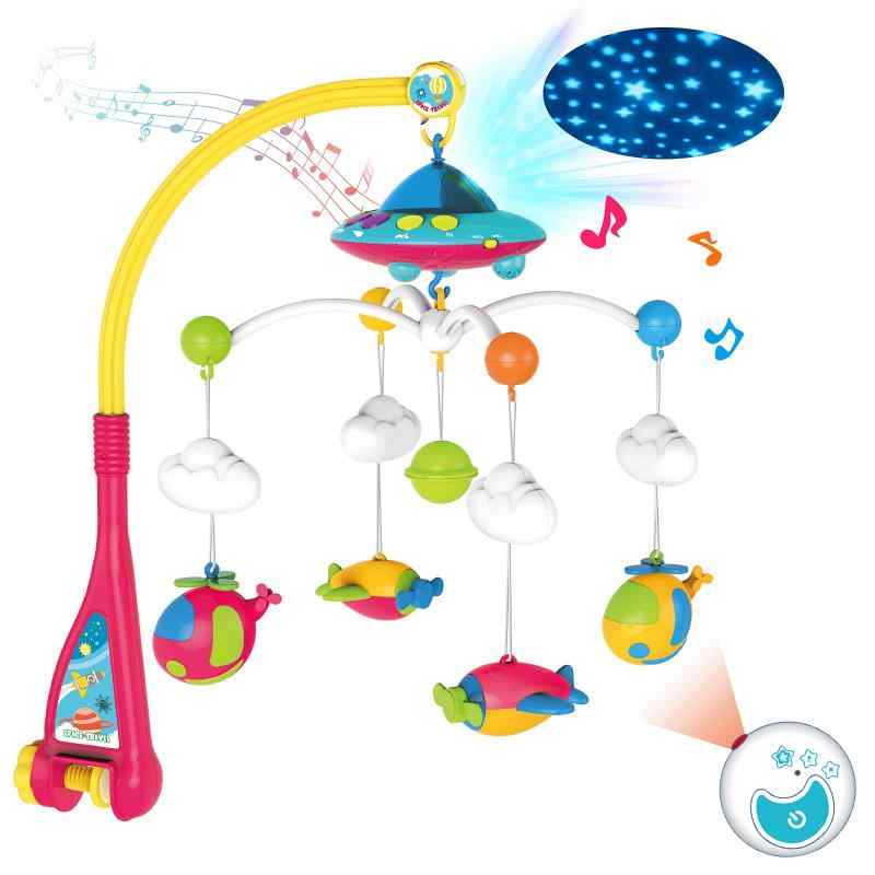 KaeKid ベッドメリー オルゴール モビール 360度回転 108曲音楽 投影 リモコン付 知育玩具 赤ちゃん おもちゃ 0歳 1歳 新生児 おもちゃ