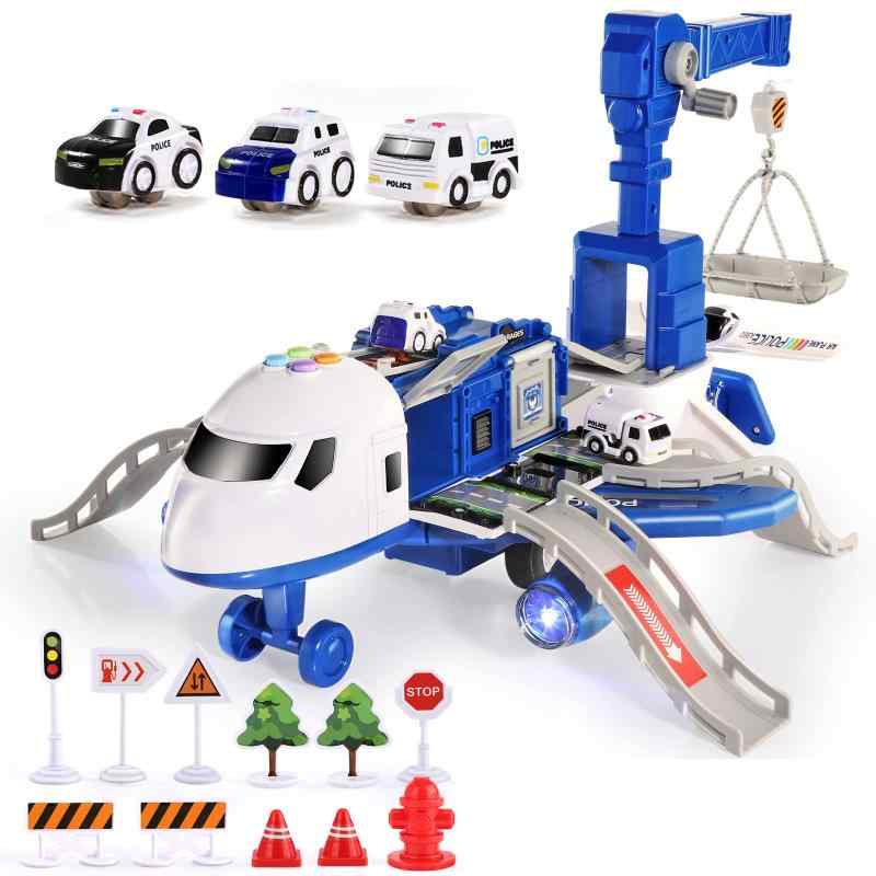 Cute Stone 飛行機 おもちゃ おままごと 2in1 分解可能 航空機おもちゃ 玩具安全基準合格 ミニカー 3台 ライト＆音楽機能付き 子供向け