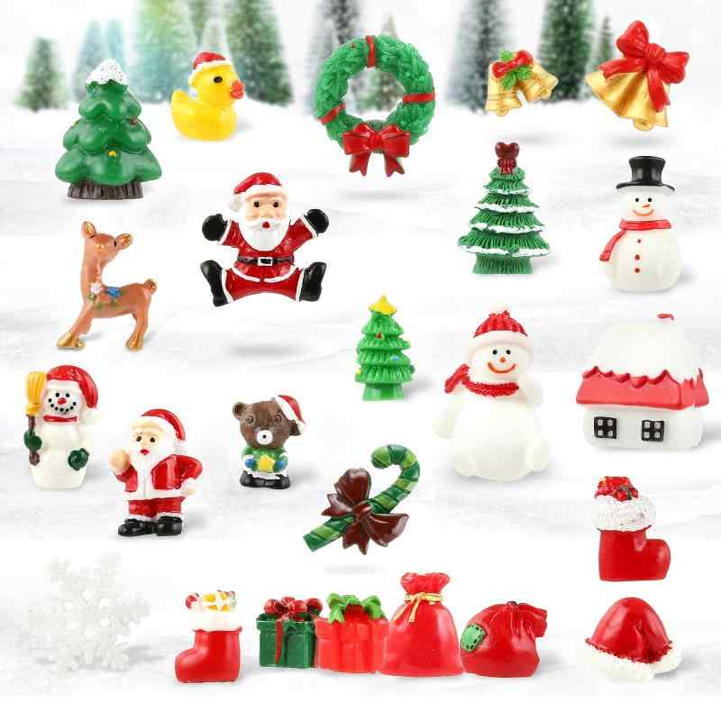 NALER クリスマス 飾り 置物 樹脂3Ｄ クリスマス 飾り付け 24個セット ご自宅 オフィス お店 ミニチュアクリスマスオーナメント xmasホテ