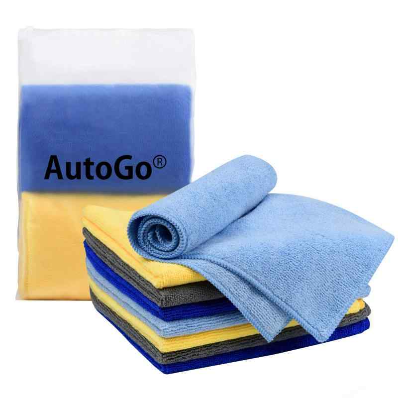 AutoGo マイクロファイバークロス 洗車タオル 吸水 速乾 40CM*40CM 4色【増量パック8枚入】