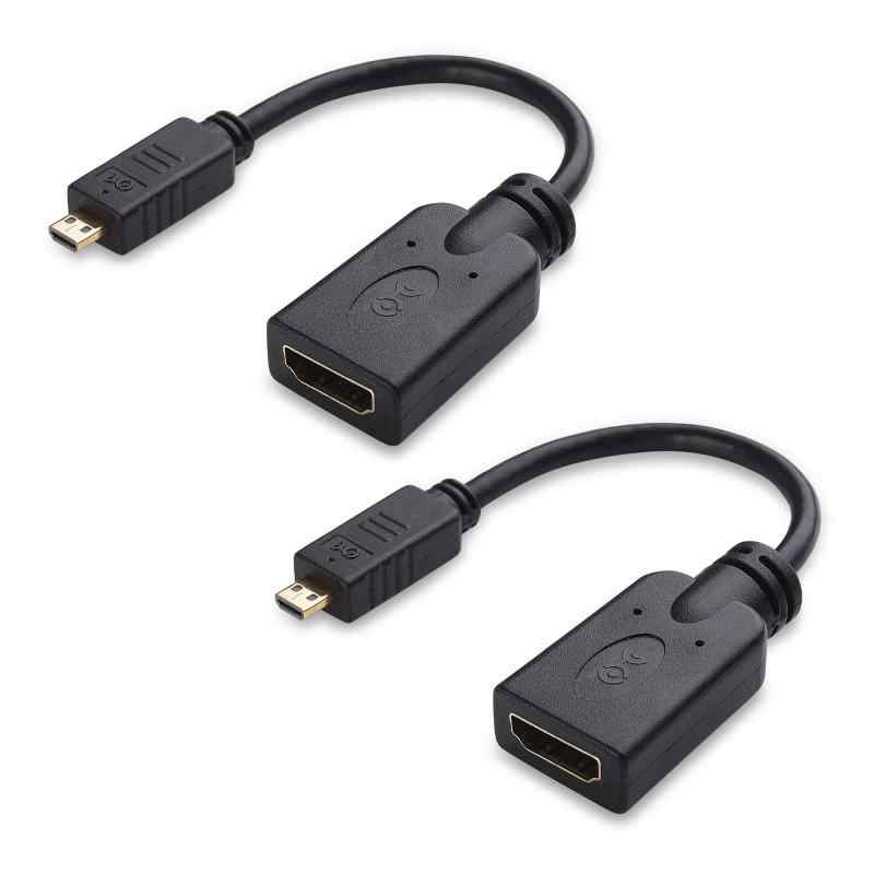 Cable Matters Micro HDMI 変換アダプター マイクロHDMI 変換アダプタ 2本セット 15cm 4K HDR対応 Raspberry Pi 4対応 HDMI（メス） Micr