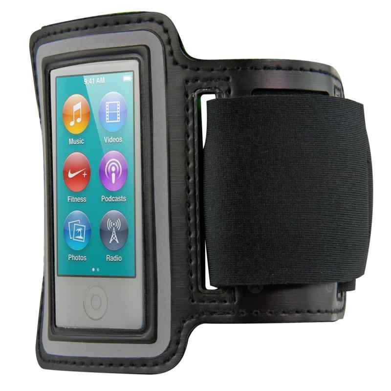 kwmobile 対応: Apple iPod Nano 7 スポーツ アームバンド - 鍵ポケット付き ランニング 散歩 タッチOK 内寸法 19-35 cm (ブラック)