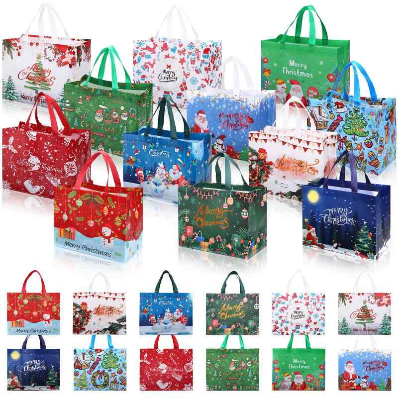 LEMESO クリスマス ラッピング 袋 12枚入 手提げ袋 大きい ギフトバッグ プレゼント 包装 プチギフト キャンディ 包装 配る用 バッグ 大