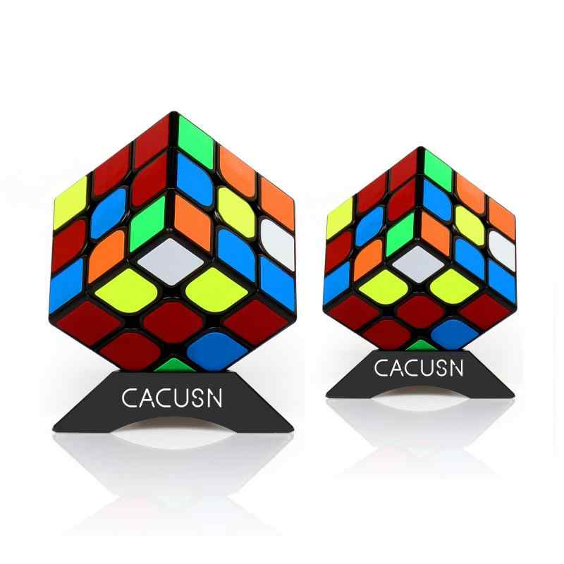 CACUSN 立体パズル 回転スムーズ 競技用キューブ 世界基準配色 スタンド付き 2個セット (ステッカー 3×3、3×3)