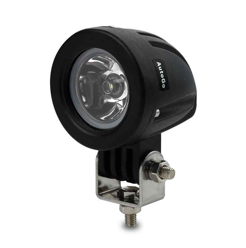 AutoGo LEDワークライト 10W LED作業灯 狭角タイプ 丸型 10-30VDC対応(12V/24V兼用） 新設計 防水・防塵・耐衝撃・長寿命 車外灯 オート