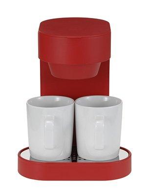 プラスマイナスゼロ ±0 コーヒーメーカー 2カップ ブラック XKC-V110 (レッド)