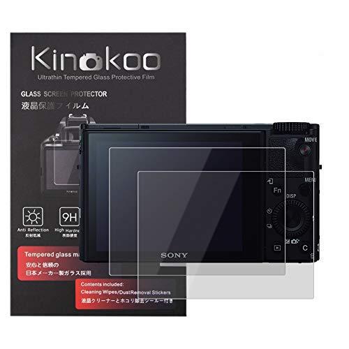 kinokoo 液晶保護フィルム SONY デジタルカメラ 専用 硬度9H 高透過率 耐指紋 気泡無し 強化ガラス 厚さ0.25mm 2枚セット (液晶モニター