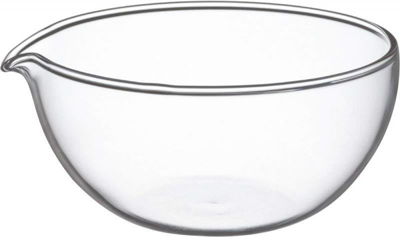 iwaki(イワキ) AGCテクノグラス 耐熱ガラス ボウル 注ぎ口付き 100ml 外径9.3cm 電子レンジ/オーブン/食洗器対応 食材を混ぜやすい広口デ