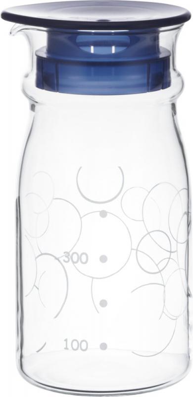 iwaki(イワキ) AGCテクノグラス 耐熱ガラス 麦茶ポット ピッチャー 0.6リットル 丸型 冷水ポット 冷水筒 クールサーバー KBT2893-BL