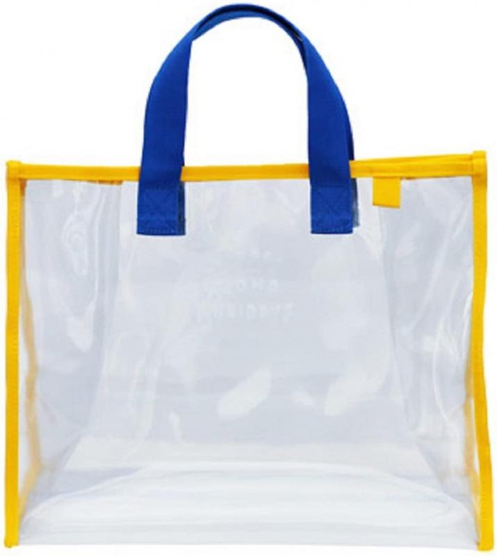 [La-achu] プールバッグ 透明 ビーチバッグ 軽量 ビニール かばん ビーチ/水泳/ジム/温泉/旅行/アウトドア用 透明バッグ ビニールバッグ