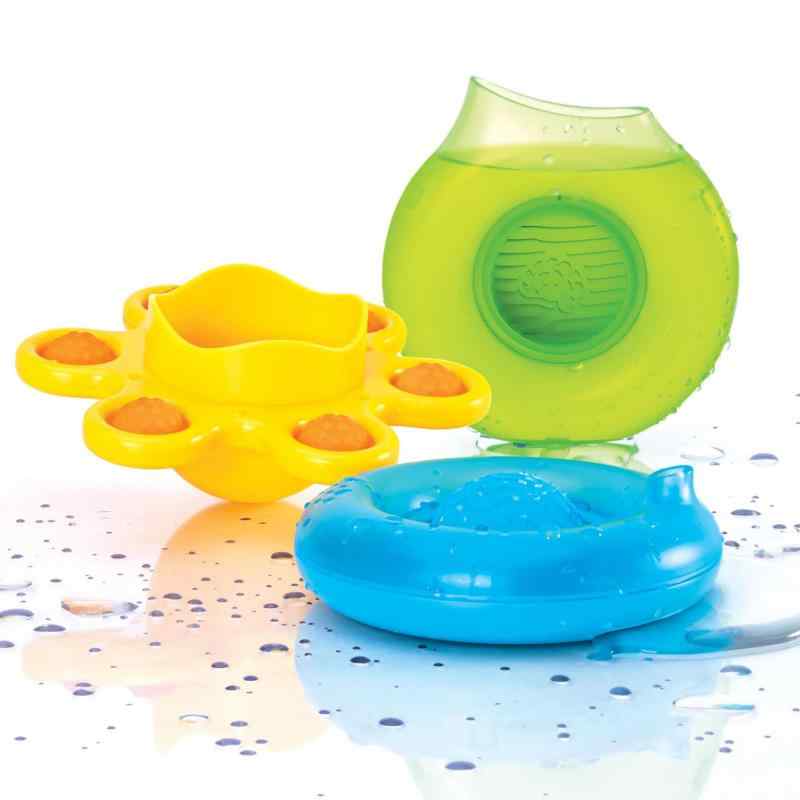 Fat Brain Toys ディンプル スプラッシュ お風呂用おもちゃ 水遊び FA361-1 ライムグリーン、イエロー、ブルー