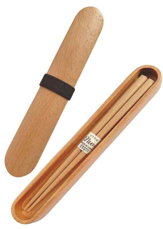 ノア 箸箱 木製 セット 食洗機対応 木のお箸 携帯箸箱セット (木箸・箸箱セット)