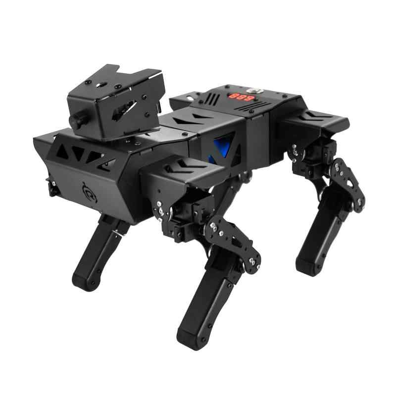 XiaoR GEEK バイオニック ロボット犬キット、12 DOF プログラム可能な金属 STEM 学習玩具、バイオニック ファン アクション、カメラ サー