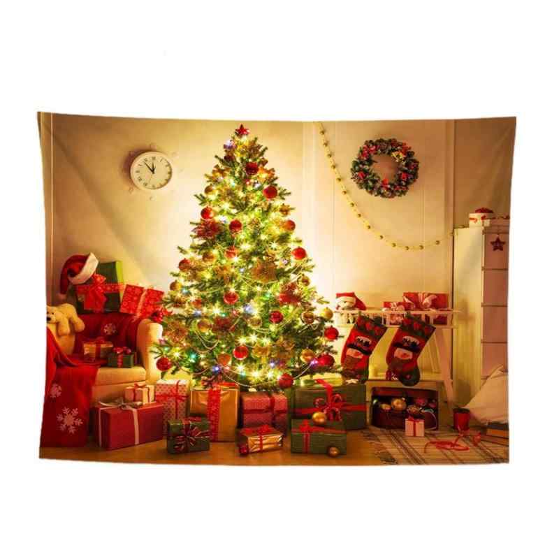 [SCGEHA] タペストリー クリスマス 壁飾り クリスマス飾り クリスマスデコレーション 背景布 飾りつけ (D)