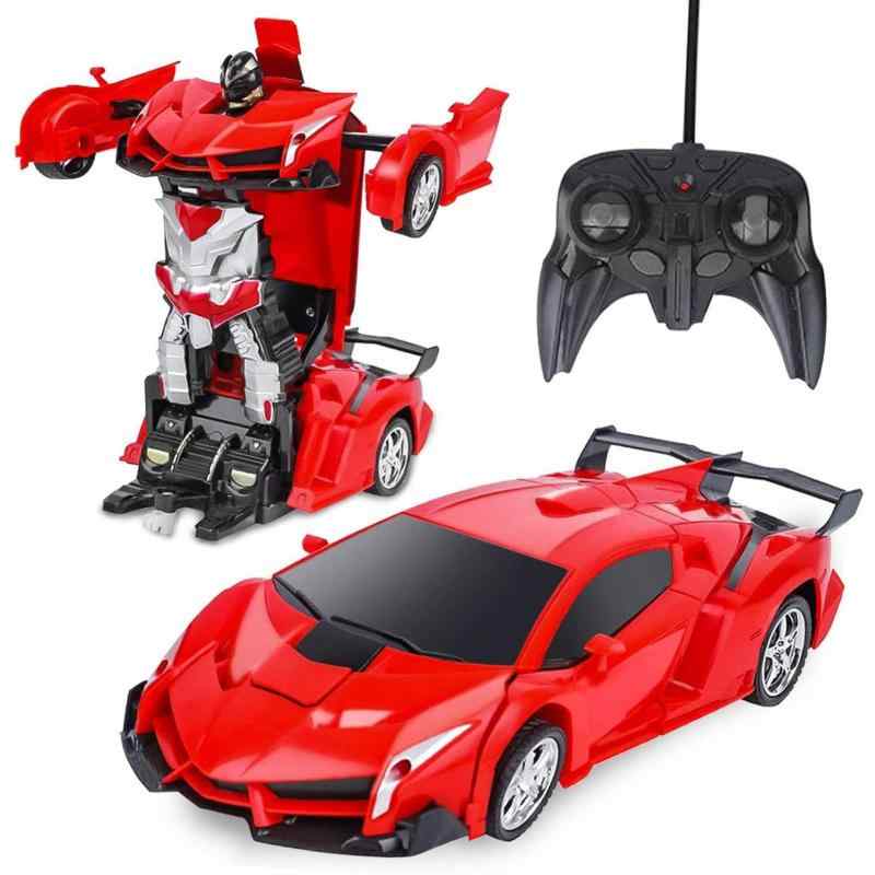 ロボットプラザ(ROBOT PLAZA) ラジコンカー 変形 ロボットおもちゃ ラジコン ワンボタン変形 子供 おもちゃ 誕生日プレゼント (スポーツ