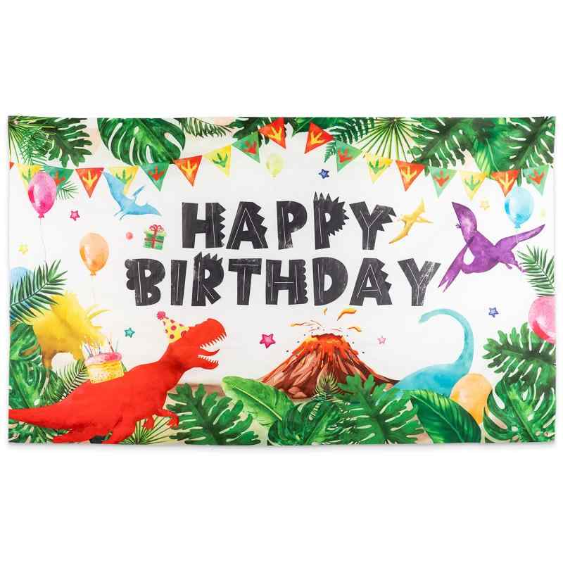 Lausatek 誕生日 フォトポスター 写真背景 バースデー 飾り付け 飾り Happy Birthday パーティー サプライズ 恐竜 1歳 2歳 子供 男の子