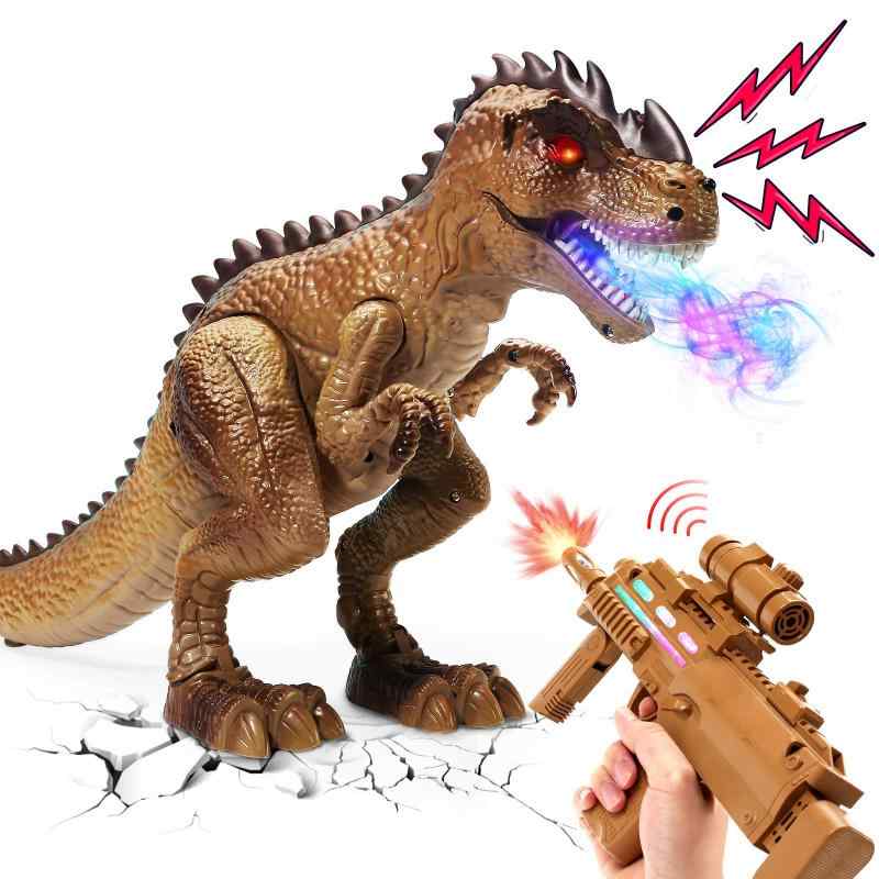 Cute Stone 恐竜おもちゃ 銃 おもちゃ 射撃 的あて ロボット玩具 リアル噴霧 自動走行 発声 発光 分解可能 室内ゲーム シューティング 誕