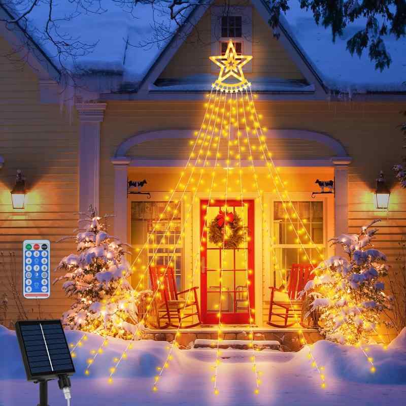 cshare LED ソーラー イルミネーションライト クリスマス飾りライト クリスマスツリーライト LED イルミネーションライト ストレート IP6