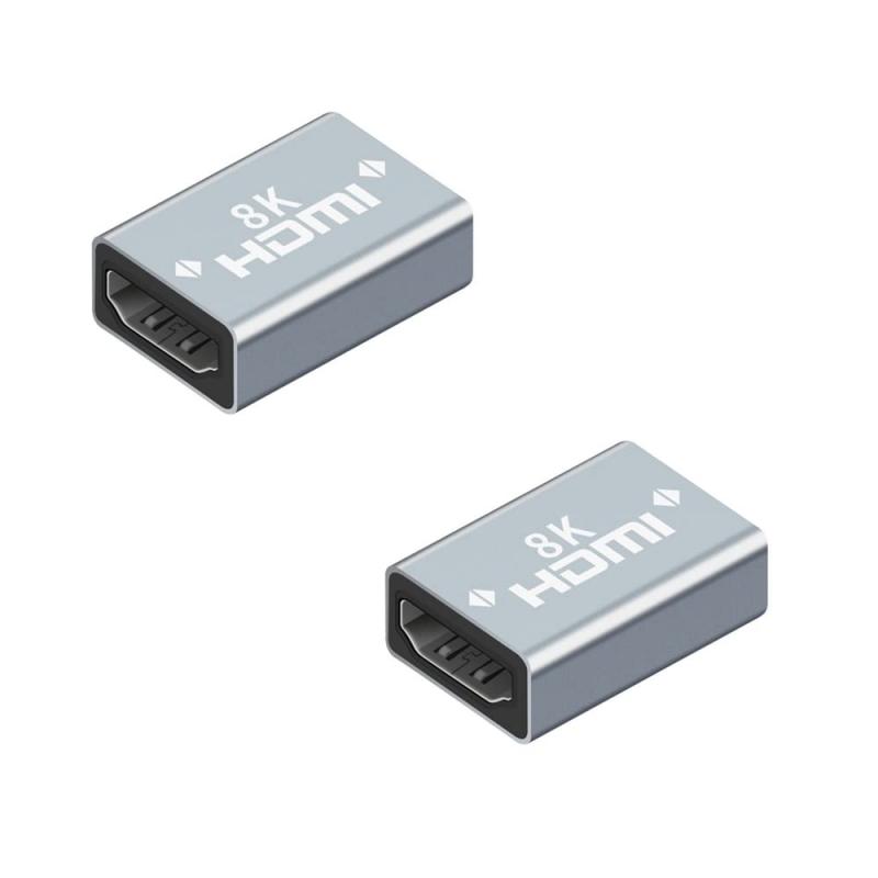 YFFSFDC HDMI 中継アダプター 【2個セット】 延長コネクター HDMIケーブル延長接続 8K/4K@60Hz対応 18Gbps ハイスピード HDMI2.1規格 メ