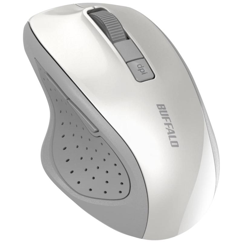 バッファロー 5ボタン Bluetooth 5.0 Blue LED マウス (ホワイト)