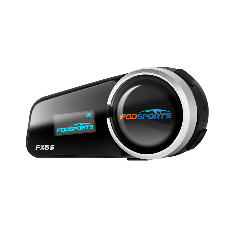 FODSPORTS バイク インカム FX6 S インカム 6人同時通話 Bluetooth5.0 ワイドFMラジオ バイク用 インカム LEDスクリーン付き HI-FI音質ス